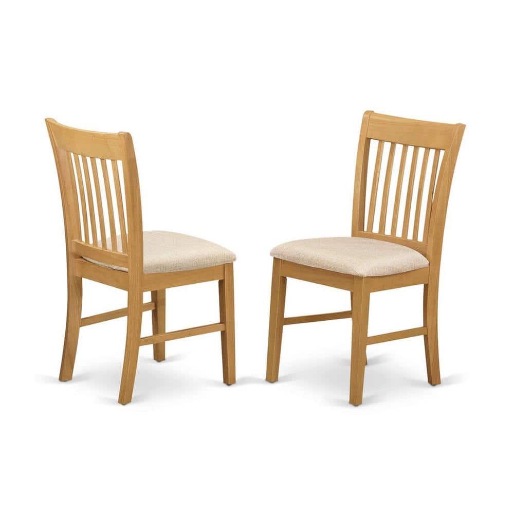 Oak Linen Fabric Upholstered Wood Chairs With Cushion, (Set of 2) price history on PriceWatchPro