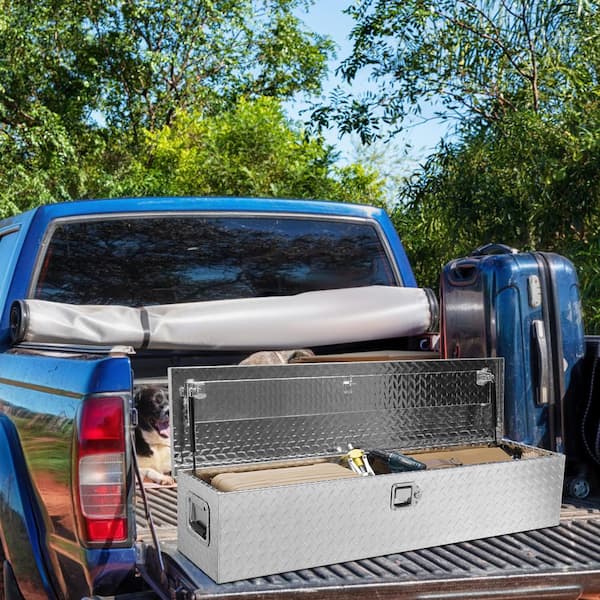 SKYSHALO 48 in. Silver Aluminum Full Size Top Mount Truck