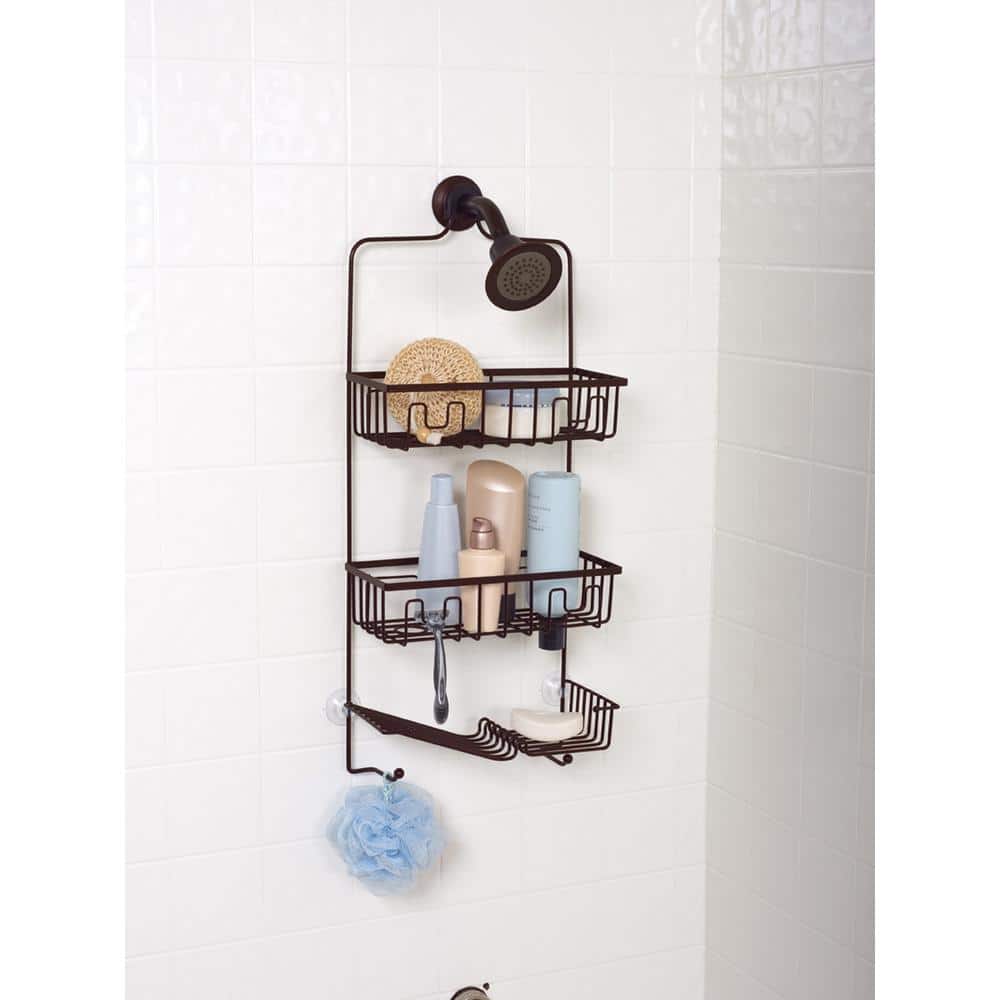 Awesome home depot shower shelf Reviews For Zenna Home Family Size Shower Caddy In Bronze 7781hb The Depot