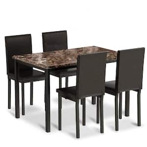 4x Dining Chairs Set Faux Leather Kitchen Dining Room Modern Glass Dining Table 