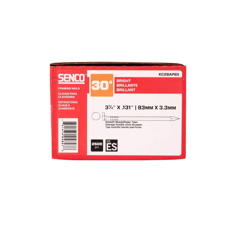Senco .131 in. x 3-1/4 in. 30° Bright Finish Steel Flat-Head
