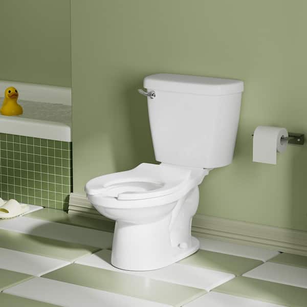 2-Piece Children Toilet 1.28 GPF Single Flush Round Toilet in White, Seat Included