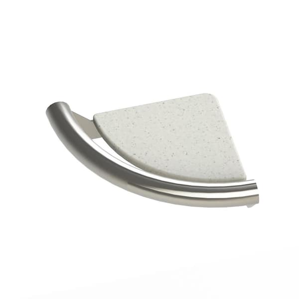 INVISIA 9 in. Concealed Screw Grab Bar and Corner Shelf, Designer Grab Bar, ADA Compliant Up to 500 lbs. in Brushed Stainless