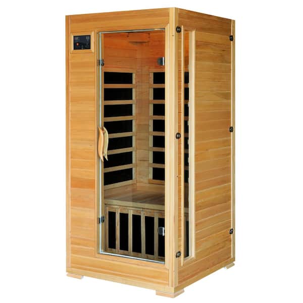 Radiant Sauna 1 to 2 Person Hemlock Infrared Sauna with 4 Carbon Heaters