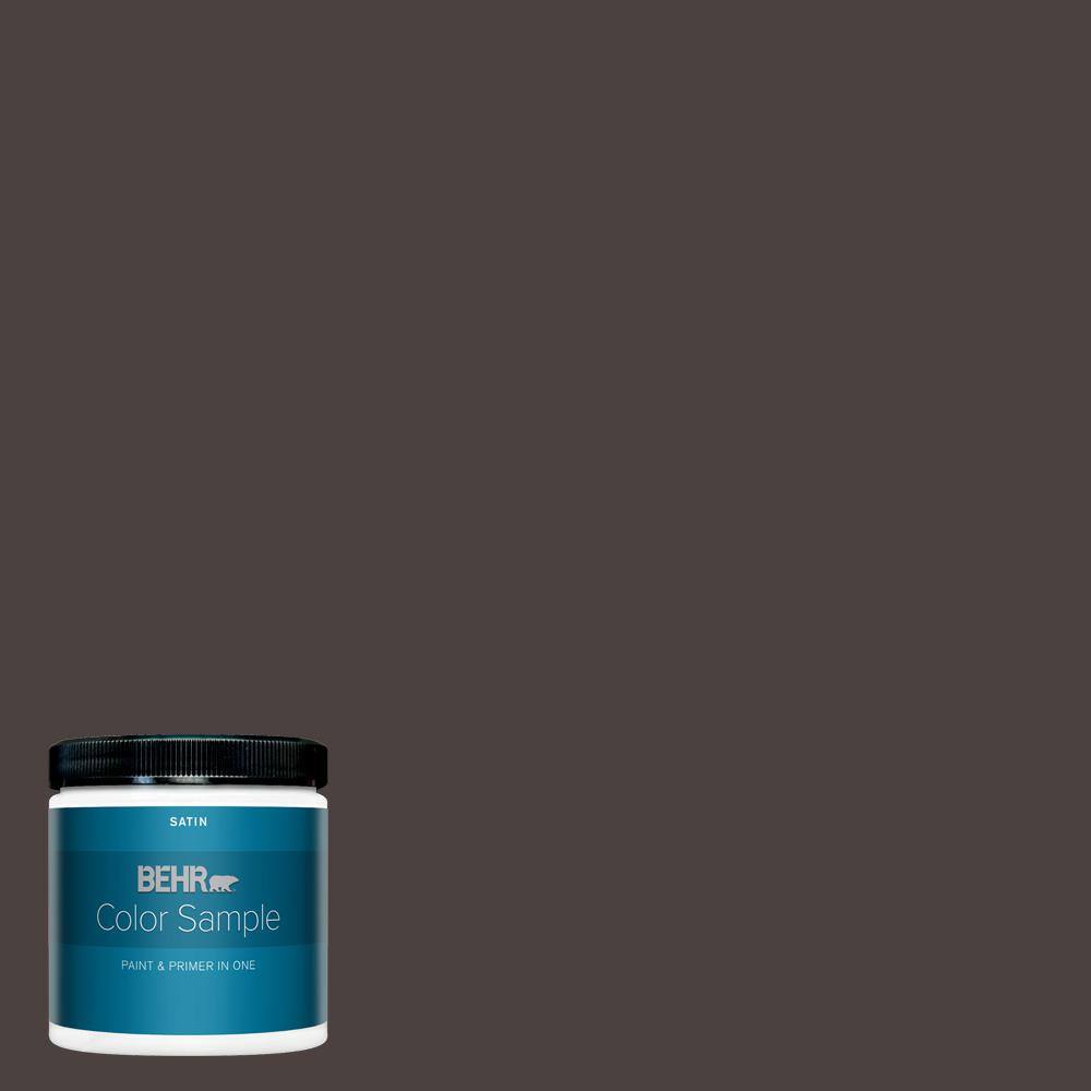 BEHR PREMIUM PLUS 8 oz. PPU520 Sweet Molasses Satin Enamel Interior Paint and Primer in One