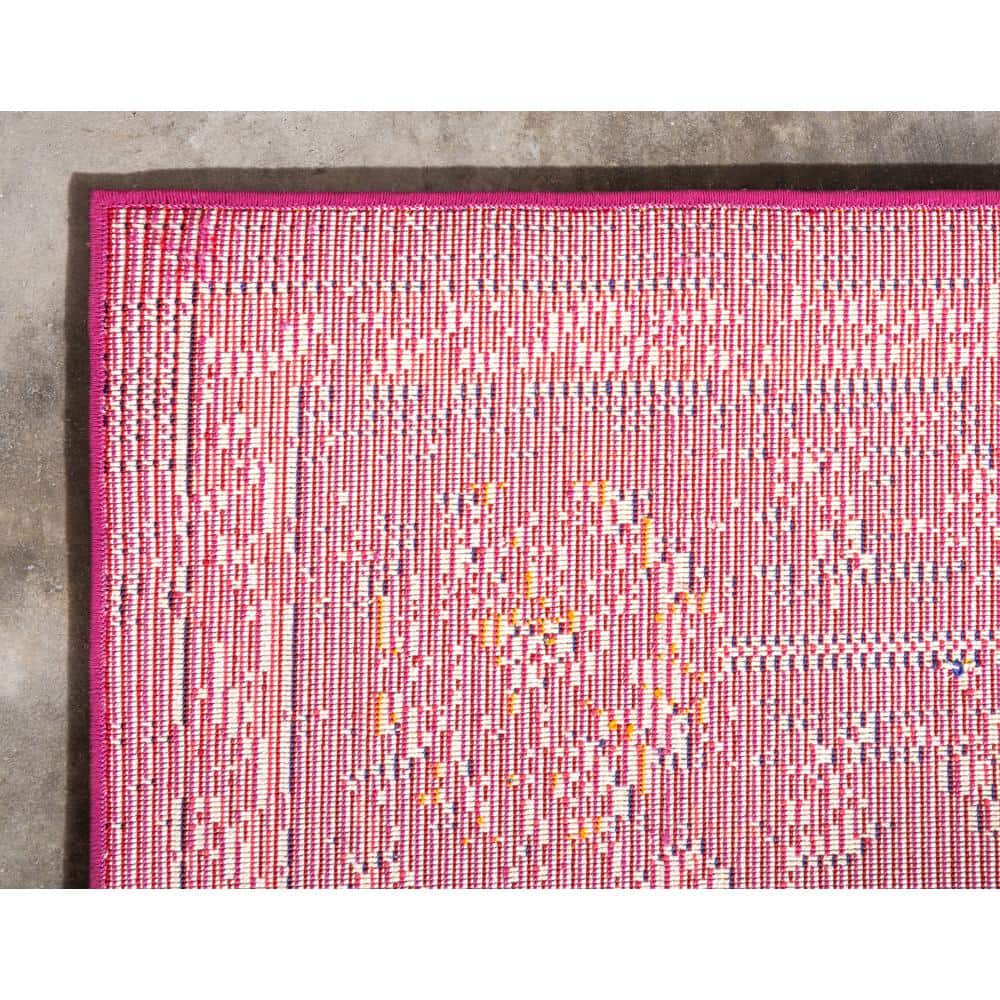 Medici Collection Vibrant Red Rectangular Synthetic Area Rug