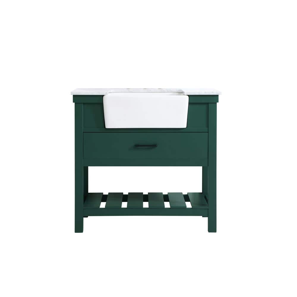 Timeless Home 22 in. W x 36 in. D x 34.125 in. H Bath Vanity in Green with 