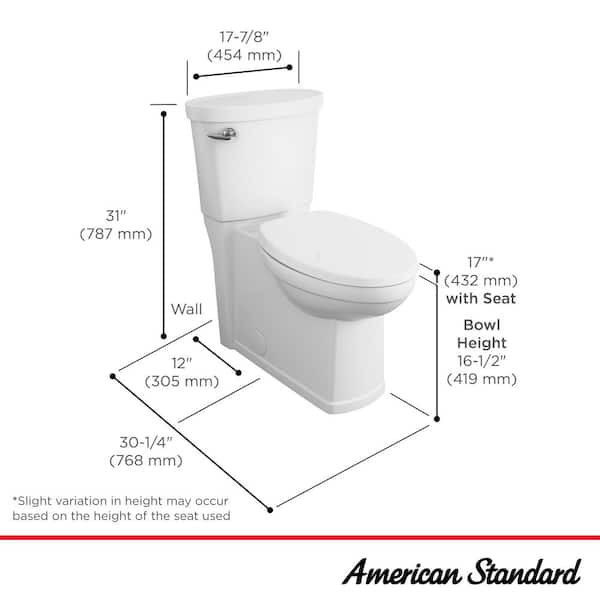 Cadet 3 Decor Tall Height 2-Piece 1.28 GPF Single Flush Elongated Toilet with Seat in White, Seat Included