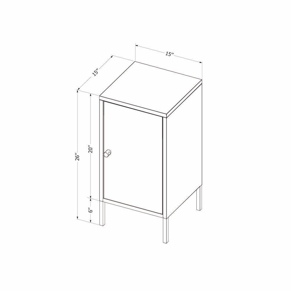 Dark Blue Metal Rectangular End Table with Storage