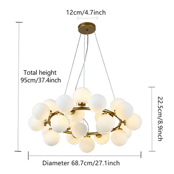 buzz　1225 Coastal Capiz Round Chandelier, 26 Inch Bronze Hanging Light