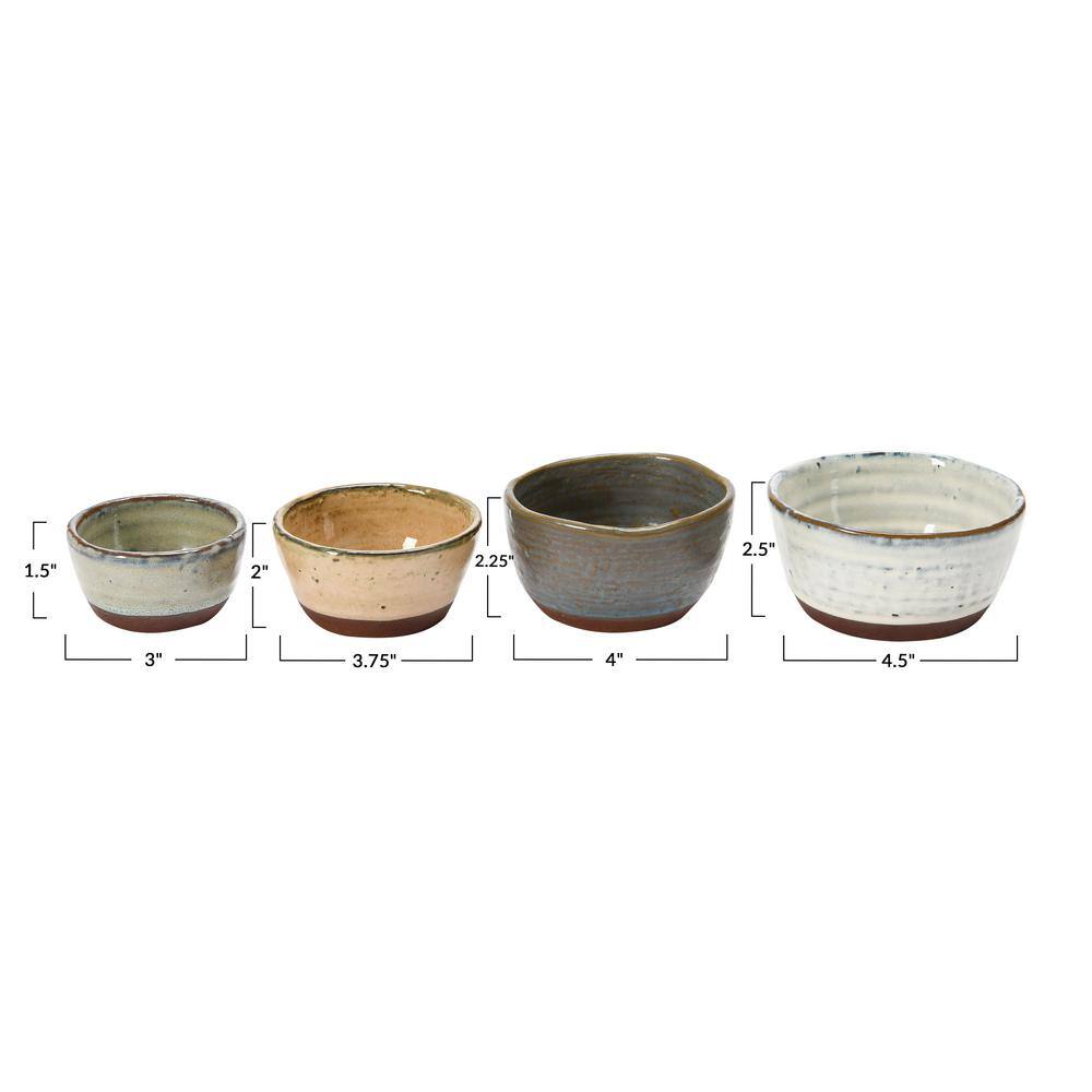 Multicolor Ceramic Reactive Glaze Small Serving Bowls Set