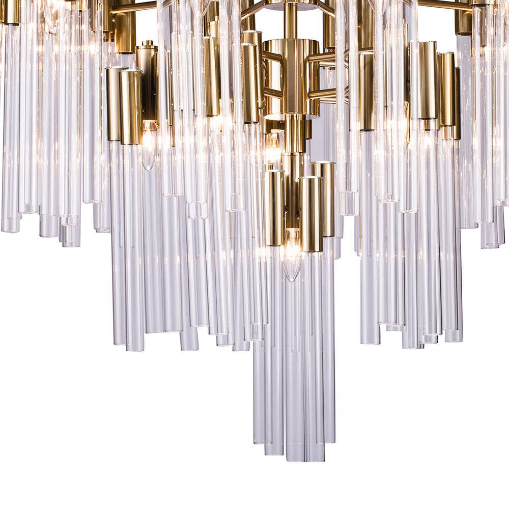 Romantic Ambiance Nickel & Crystal 3-Tier Plug-In Chandelier
