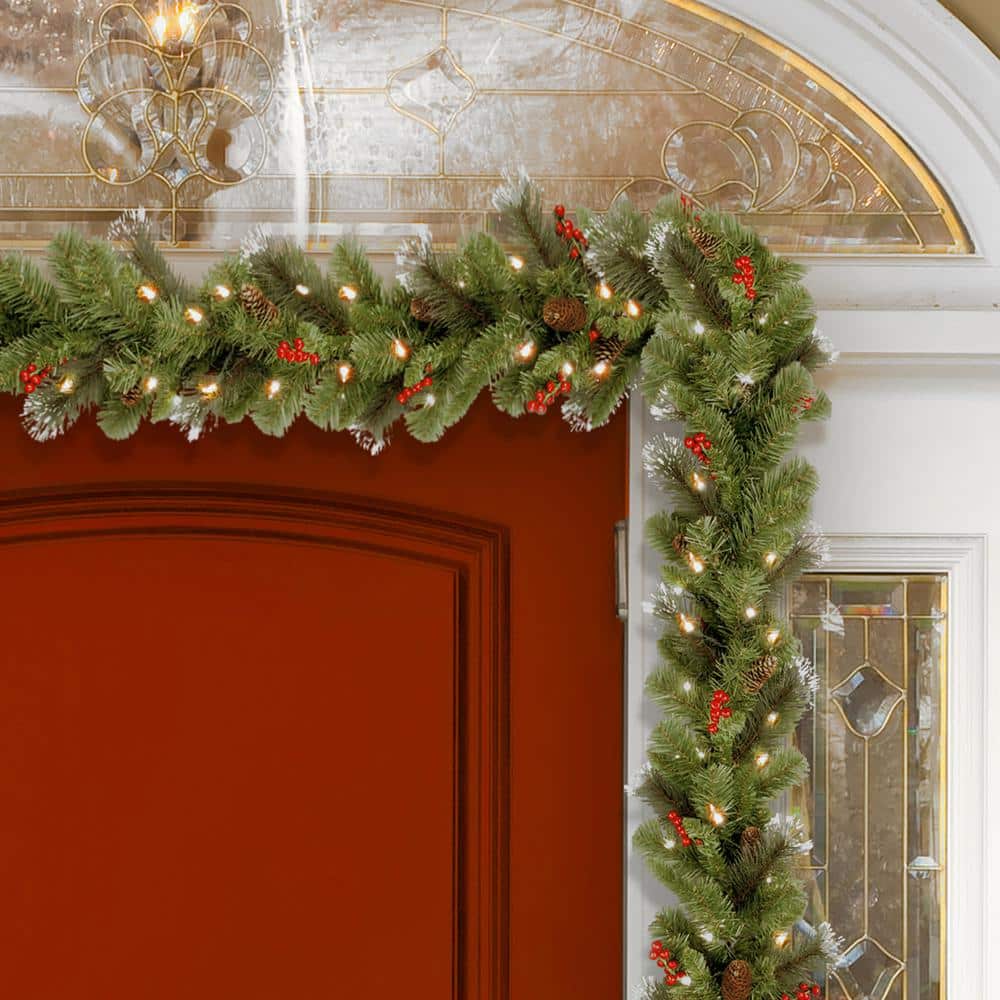 Enchanted Winterberry 9ft Pre-Lit Artificial Garland with Cones & Berries