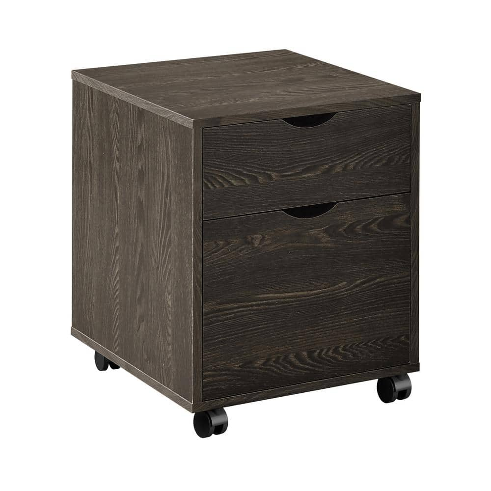 Noorvik 2-drawer Mobile File Cabinet Dark Oak