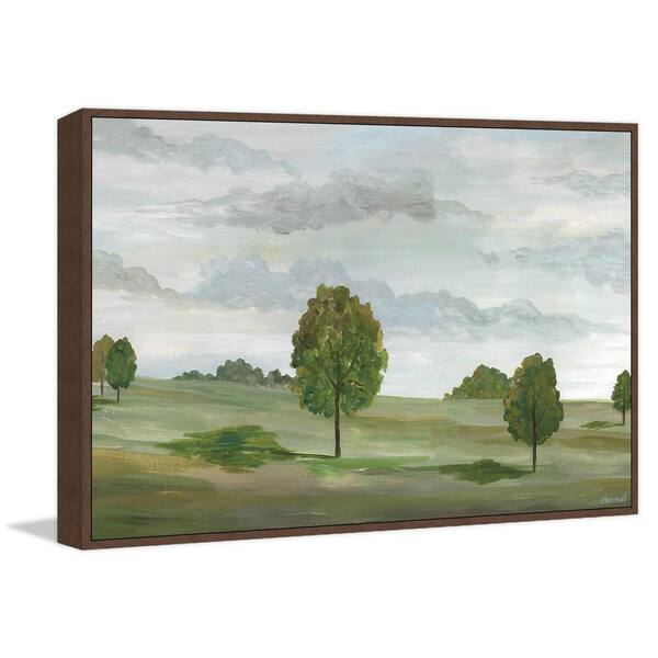 Meadow and Trees Floater Framed Print on Canvas - 45 x 30