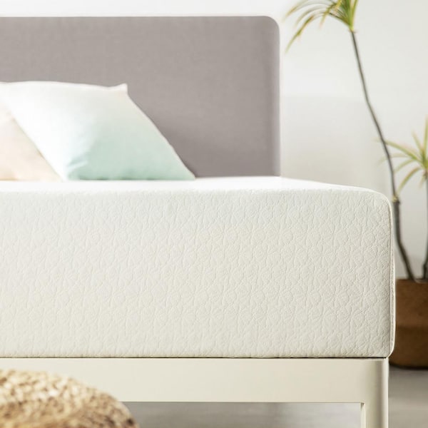 12 in. Medium Green Tea Memory Foam Smooth Top Queen Mattress