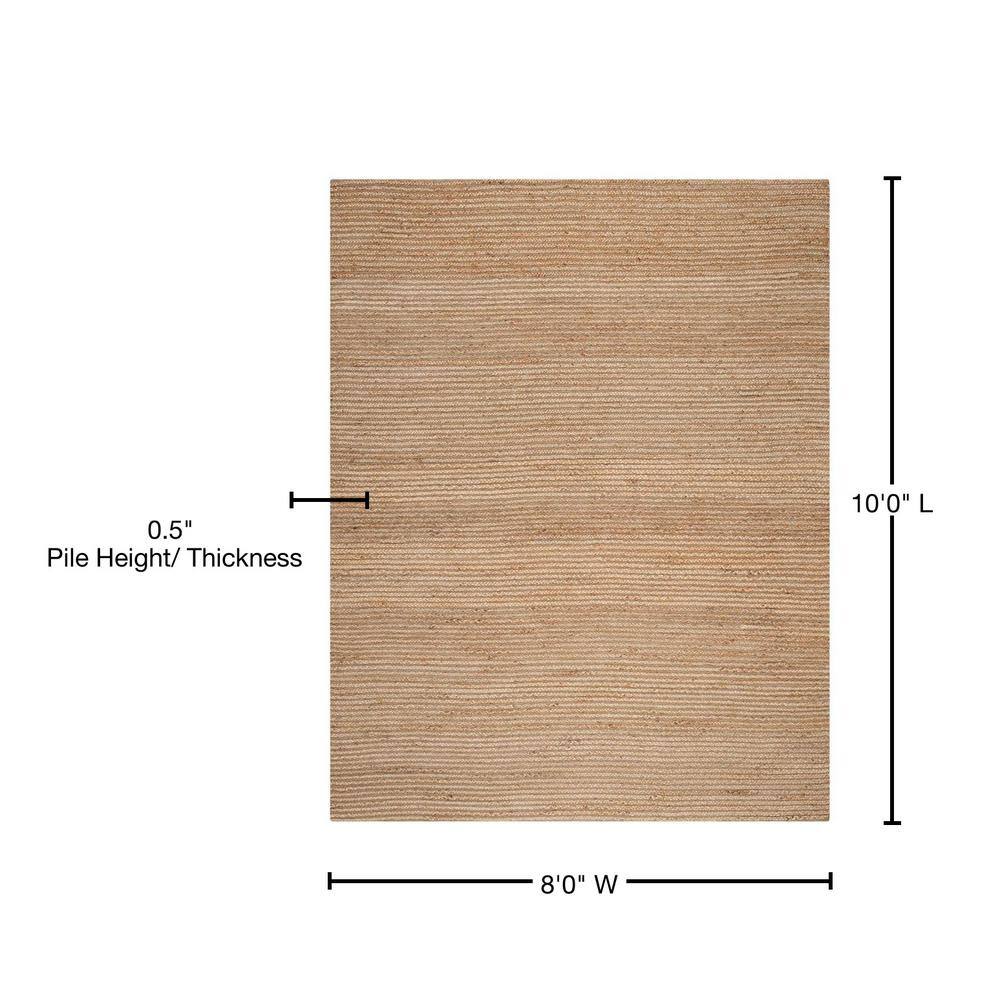 Coastal Charm Handwoven Jute 8' x 10' Natural Area Rug