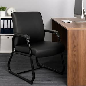 椅子 Anna Benjara Anna Vinyl Upholstered Ergonomic Guest Chair in Burgundy