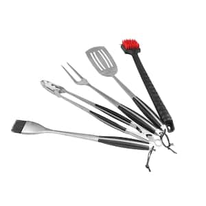 Grill and Clean Premium Stainless Steel Tool Set for Indoor and Outdoor Cooking (5-Pieces)