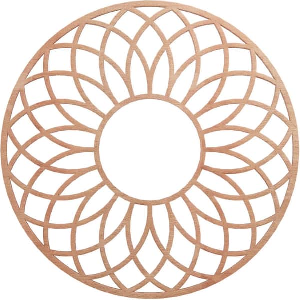Ekena Millwork 0.25 in. x 26 in. x 26 in. Wood (Cherry) Medallion Moulding