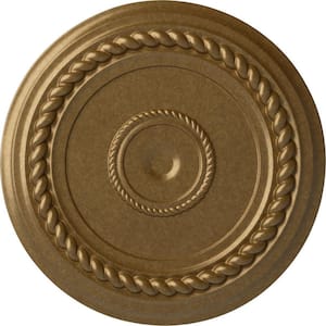 19-5/8 in. x 1-1/2 in. Alexandria Rope Urethane Ceiling Medallion (Fits Canopies upto 4-5/8 in.), Pale Gold
