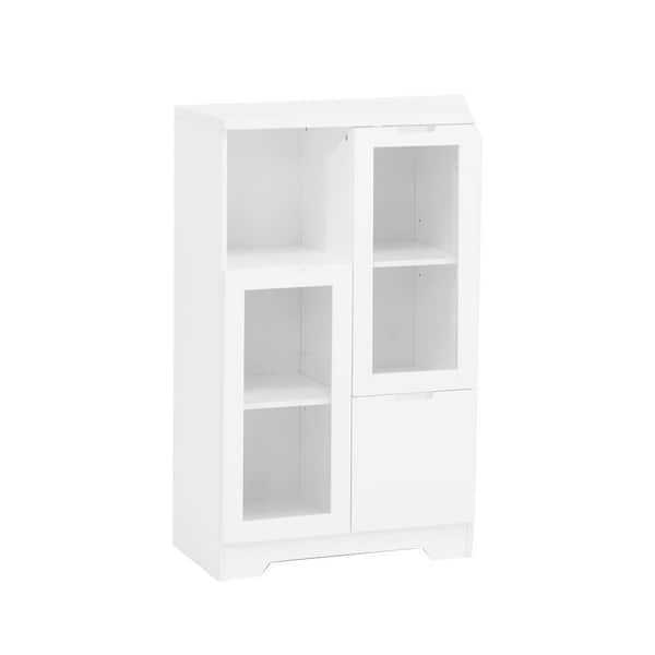 25.6 in. W x 11.8 in. D x 39.4 in. H Bathroom White Linen Cabinet