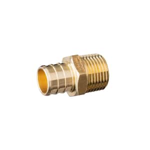 3/4 in. Barb x 1/2 in. MPT Crimp Brass Male Adapter, Bag of 50