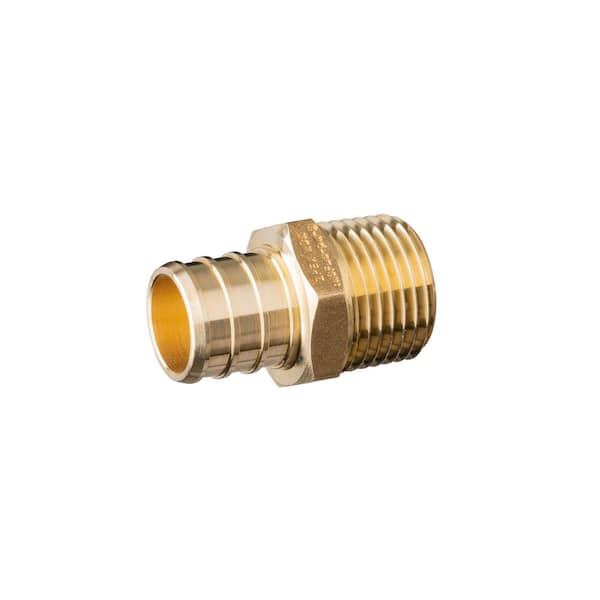 Zurn 3/4 in. Barb x 1/2 in. MPT Crimp Brass Male Adapter, Bag of 50