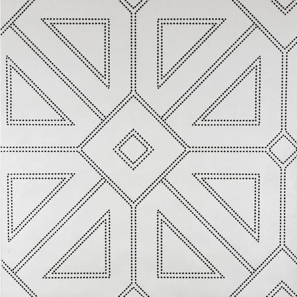 Voltaire Off-White Geometric Paper Strippable Roll (Covers 56.4 sq. ft.)