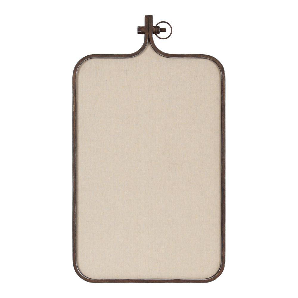 Rustic Bronze Metal Framed Fabric Pinboard, 20x35