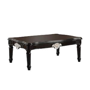 Ernestine 55 in. Black Rectangle Wood Top Coffee Table