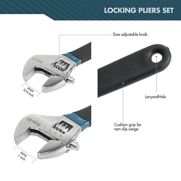 2-Piece Adjustable Wrench Set
