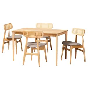 Tarana 5-Piece Grey and Oak Brown Dining Set