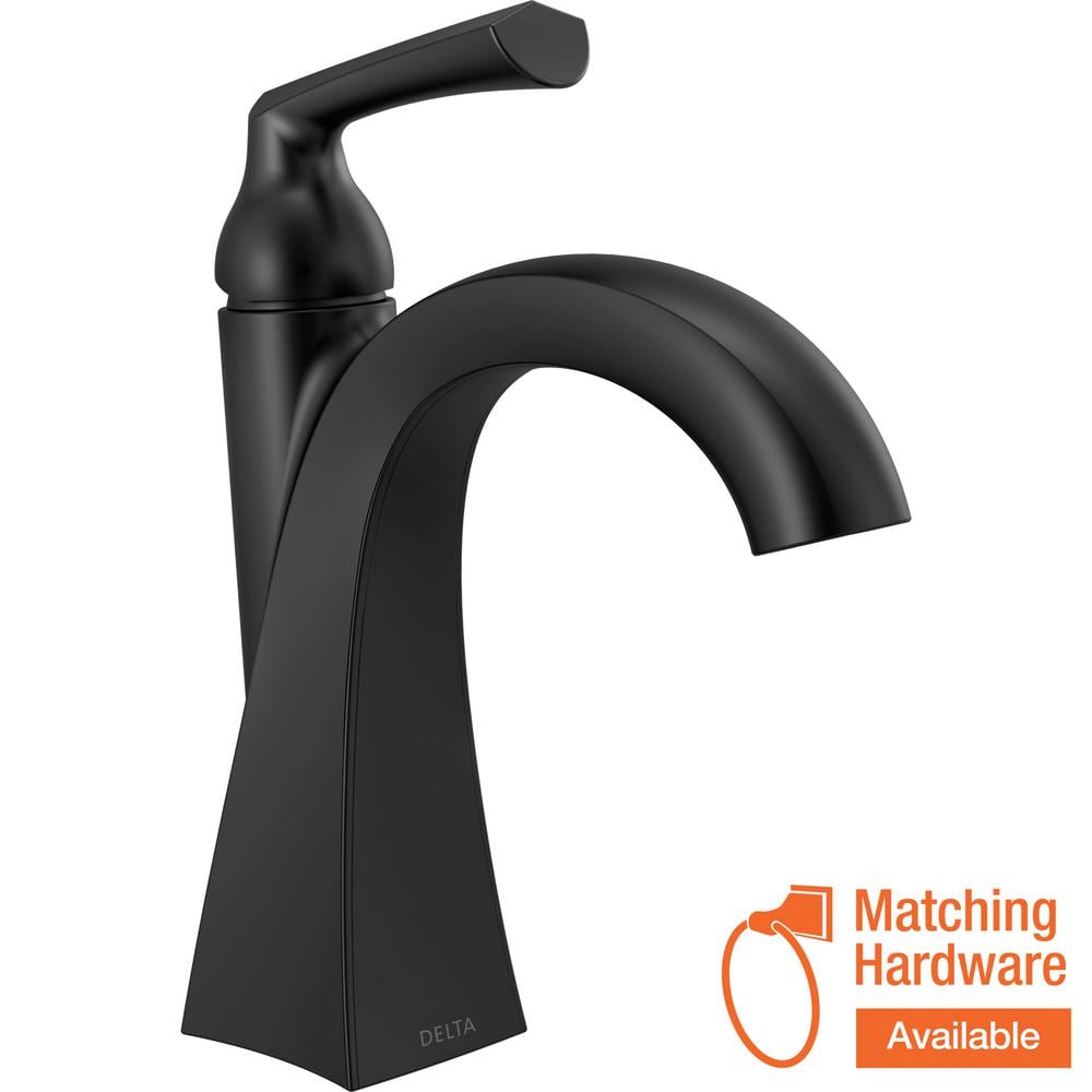 Delta Pierce Single Hole Single-Handle Bathroom Faucet in Matte Black 15899LF-BL - The Home Depot