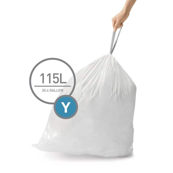 115 Liter Code Y Custom-Fit Kitchen Drawstring Trash Bag Liners (200 Ct. Dispenser Pack)