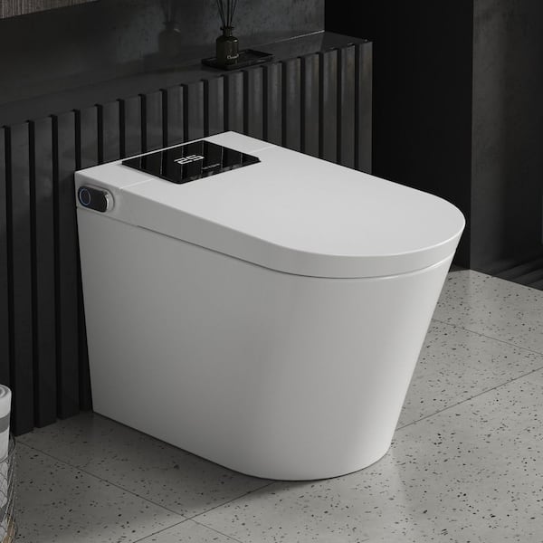 M-D Elongated Smart Bidet Toilet 1.34 GPF in White with Auto Open/Close, Auto Flush and Heated Seat