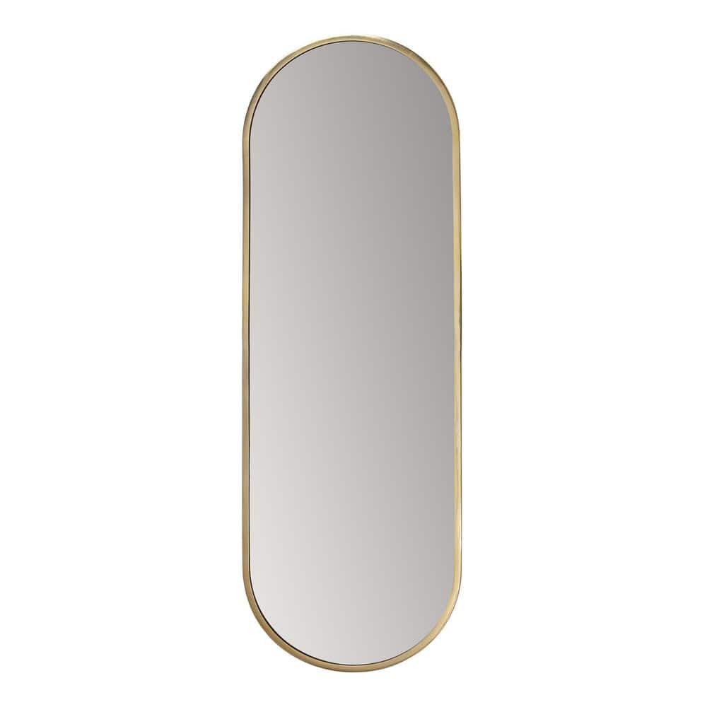 Habitat 20 in. W x 60 in. H Penelope Oval Linear Frameless Gold Modern Mirror MR0748W The Home