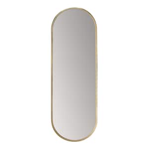 20 in. W x 60 in. H Penelope Oval Linear Frameless Gold Modern Mirror