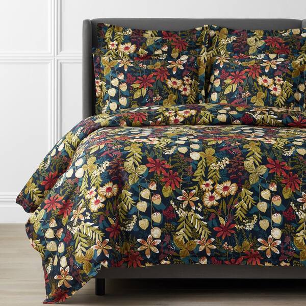 floral sateen duvet cover