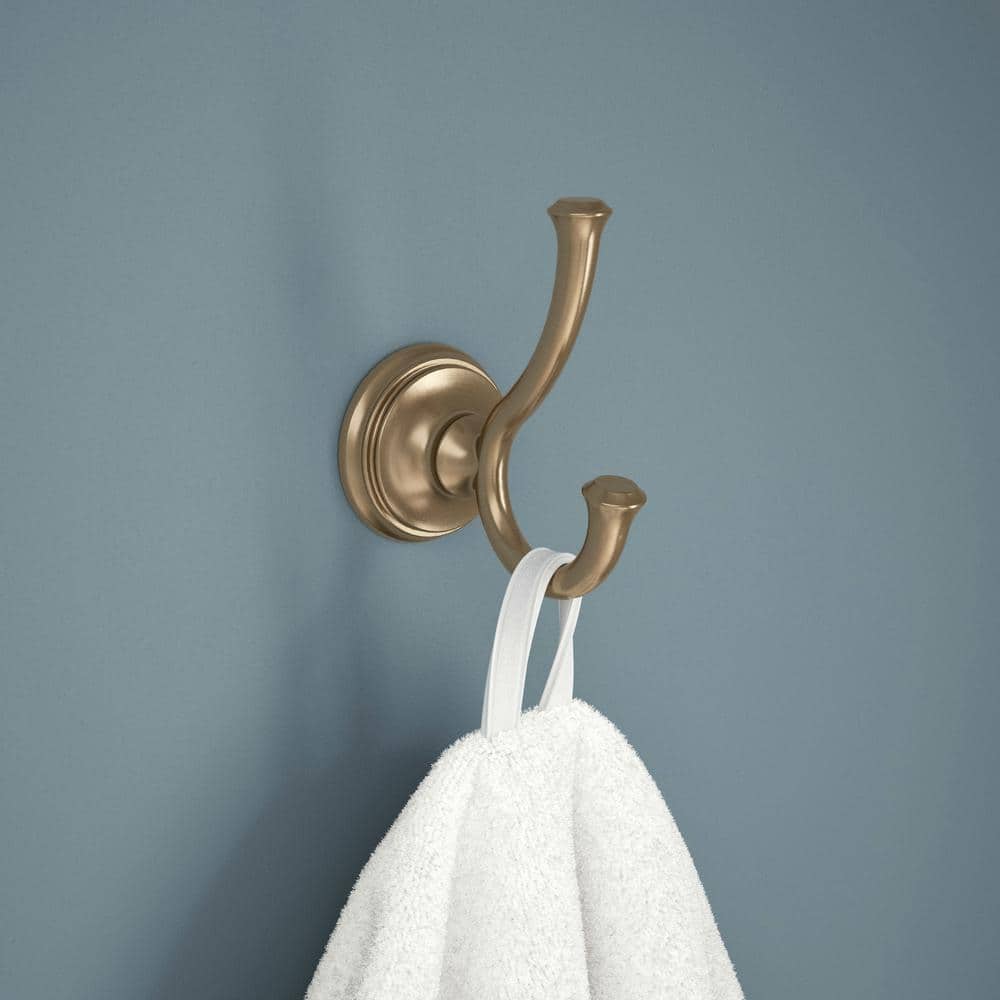 Delta Cassidy Wall Mount J-Hook Towel Hook Bath Hardware Accessory in Champagne Bronze