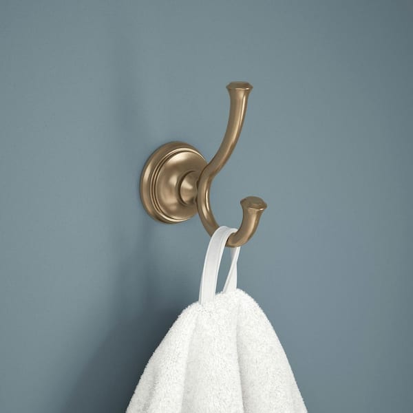 Delta Cassidy Double Towel Hook in Champagne Bronze 79735-CZ - The