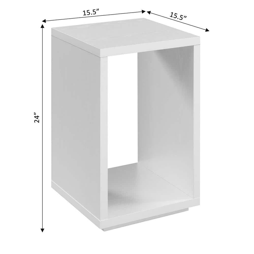 Northfield Admiral 16" White Square End Table with Shelf