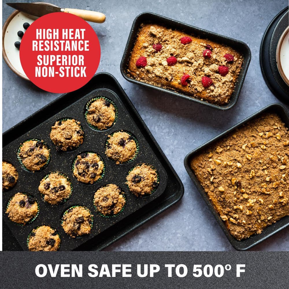 Granite Stone Black 5-Piece Nonstick Aluminum Bakeware Set