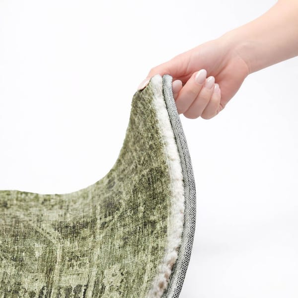 Dream Shag Premium Machine Washable Abstract ADS41 Olive 10 ft. x 14 ft. Area Rug