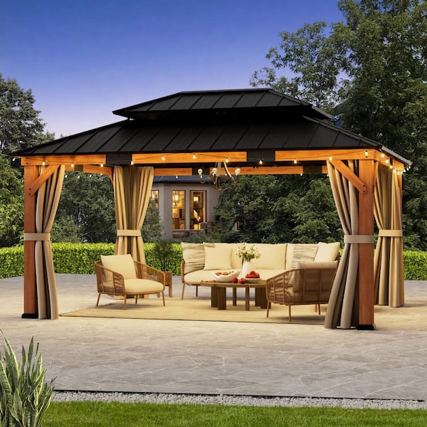 COVERED OUTDOOR OUTDOOR LIVING SPACES Ultra Series Wood Gazebo 12
