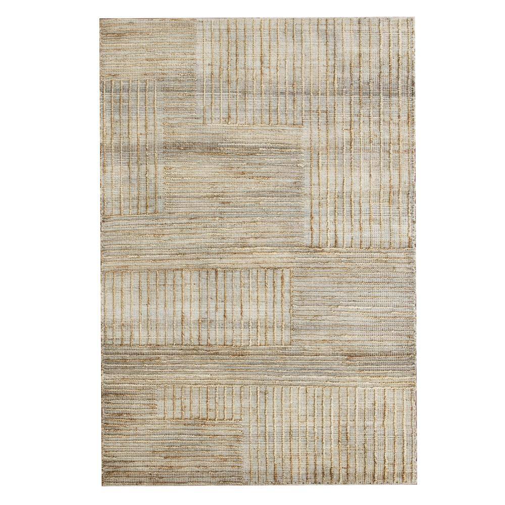 LR Home Mauri Natural 9 ft. x 12 ft. Striped Modern Jute Blend Area Rug