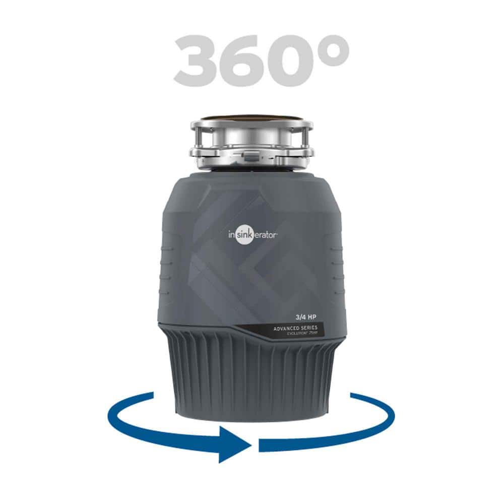 Evolution 3/4 HP Gray Stainless Steel Continuous Feed Garbage Disposal