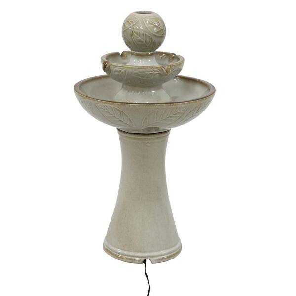 【Shim.Craft × NATURE TONES】THE LID STAND Sunnydaze Gentle Glow 26.5 in. H 2-Tier Ceramic Fountain