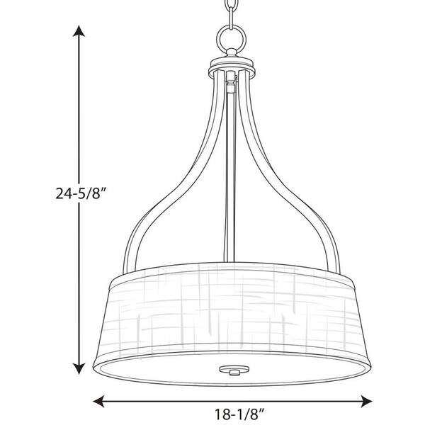Progress Lighting Arden Collection 3-Light Antique Bronze Chandelier