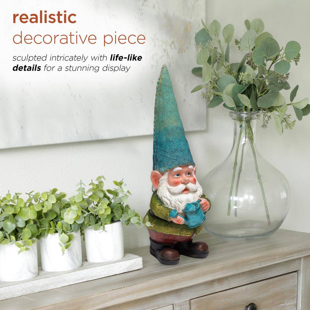 15" Multicolor Polyresin Garden Gnome with Watering Can